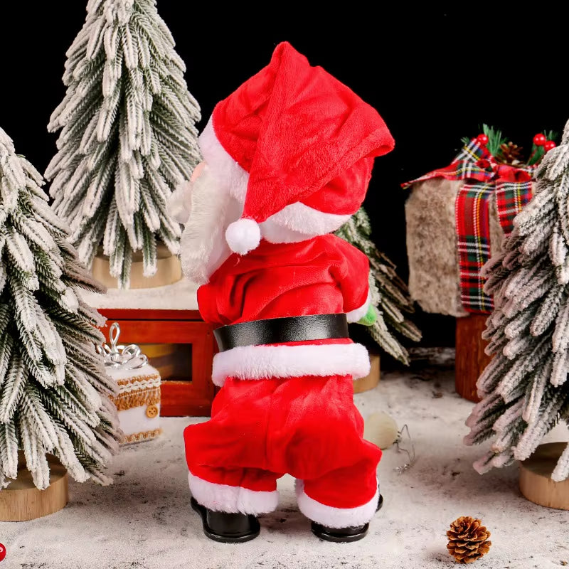 Electric Dancing Santa Claus Toy Christmas Music Butt Shake Animated Figure, Unique Novelty Gift for Xmas Birthday Party Decor