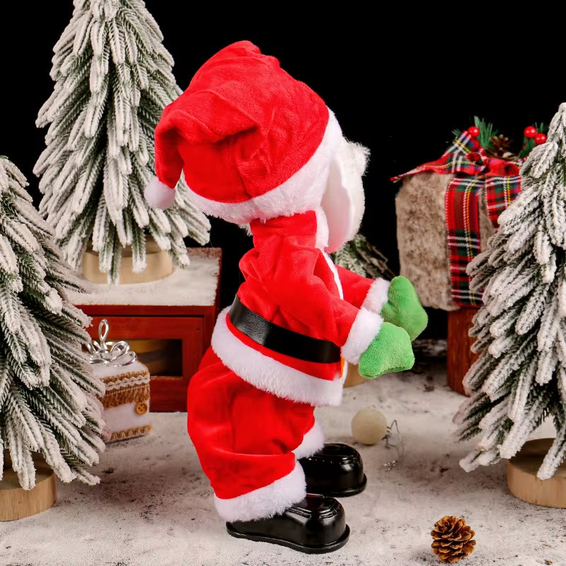 Electric Dancing Santa Claus Toy Christmas Music Butt Shake Animated Figure, Unique Novelty Gift for Xmas Birthday Party Decor